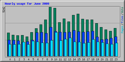 Hourly usage for June 2009