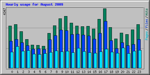 Hourly usage for August 2009