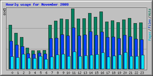 Hourly usage for November 2009