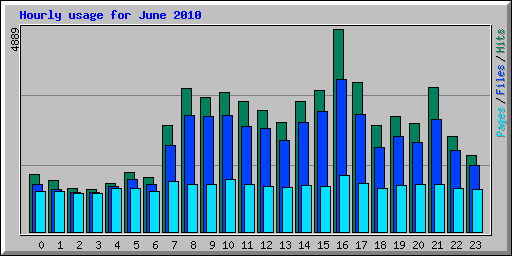 Hourly usage for June 2010