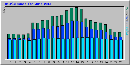 Hourly usage for June 2013