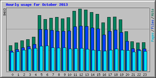 Hourly usage for October 2013