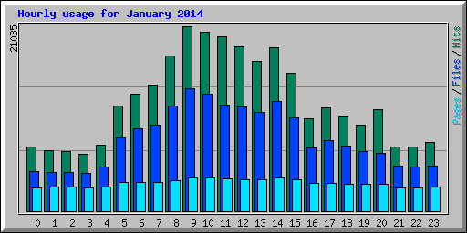 Hourly usage for January 2014