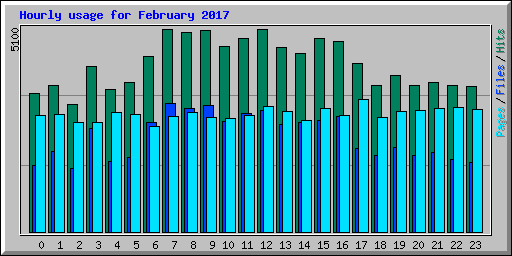 Hourly usage for February 2017