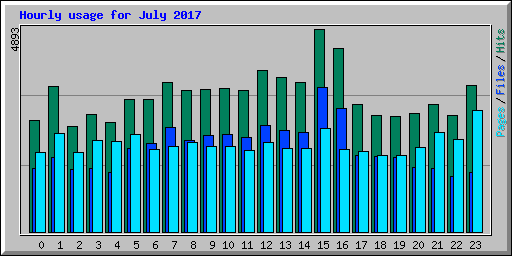 Hourly usage for July 2017