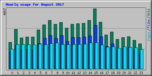Hourly usage for August 2017
