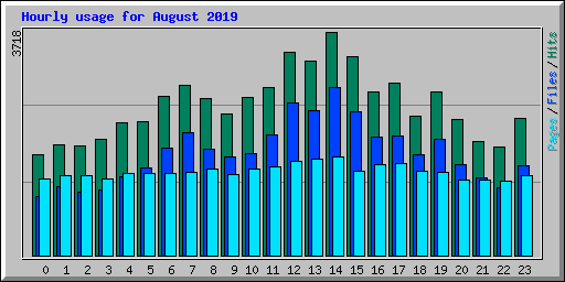 Hourly usage for August 2019
